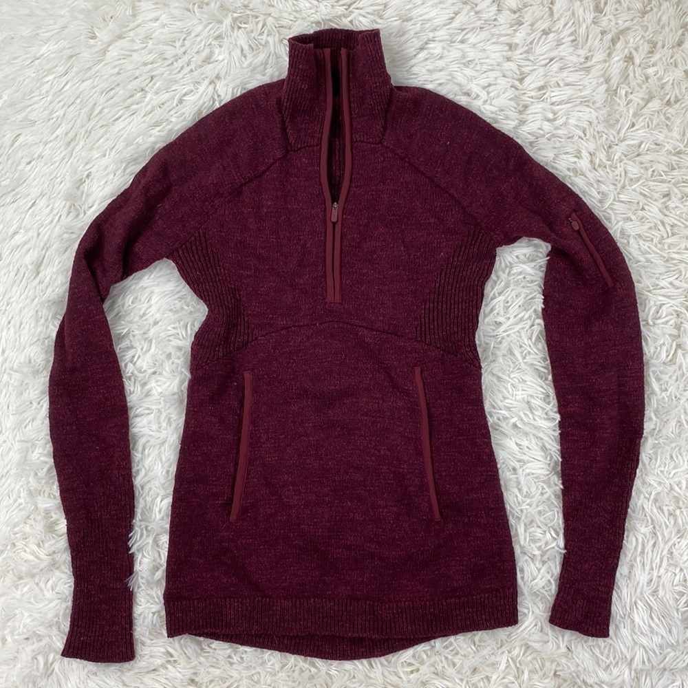 Lululemon Summit Stride Sweater Heathered Deep Rouge